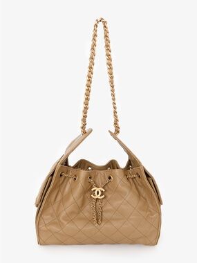 Chanel 25 small caramel brown caviar leather